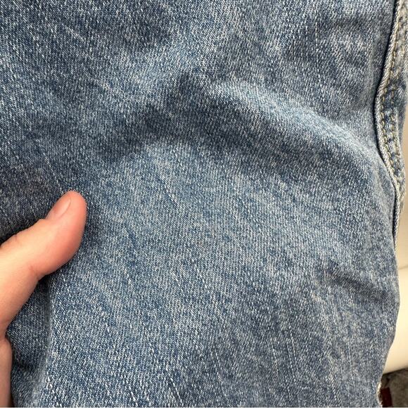 Carmar Denim Medium Wash Distressed Cropped Straight Leg Overalls Size‎ S - Picture 9 of 12